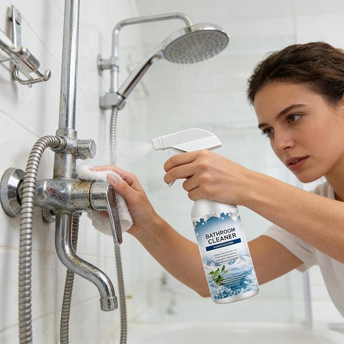 Multipurpose Foam Cleaner, Hard Water Stain Bathroom Spray, Bathroom Faucet and Tile Cleaner with Easy Application, Glass and Mirror, Spray with Powerful Foam, Home Cleaning for Walls