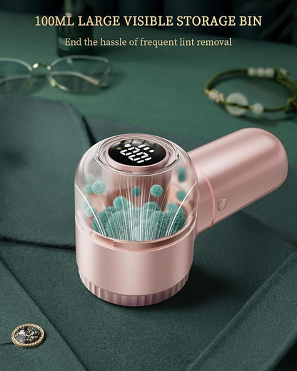 X-Large Fabric Shaver with Lint Brush, Rechargeable Lint Shaver with Digital Display, 3-Speeds, 6-Leaf Blades, 1200mAh Electric Lint Remover Sweater Shaver for Removing Fuzz and Pill