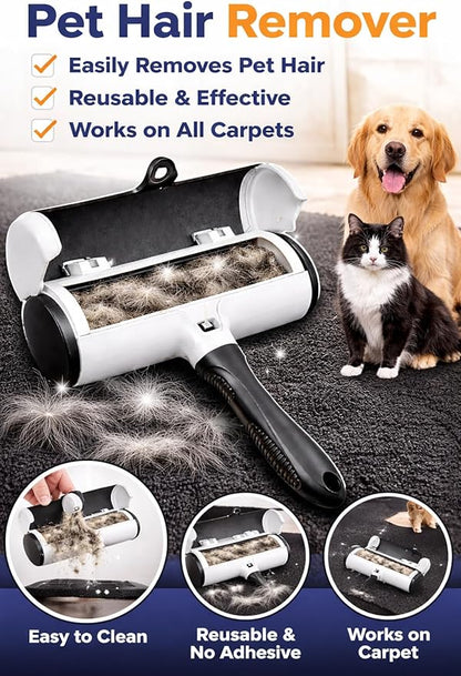 Pet Hair Remover, Cat Lint Roller, Fur Remover Roller, Dog Hair Remover for Couch, Furniture, Carpet, Sofa and Bedding