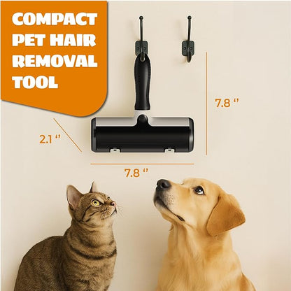 Pet Hair Remover and Reusable Lint Roller - Cat and Dog Hair Remover for Couch, Furniture, Carpet, Clothing and Bedding - Portable, Multi-Surface Fur Removal Tool (Gray)