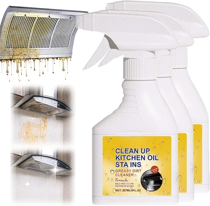 Kitchen Heavy Oil Cleaner Spray, 2026 New All Purpose Kitchens Heavy Oil Cleaning Agent, Multipurpose Kitchen Cleaner Spray for Countertops, Stovetop, Ovens and Appliances (3pcs)