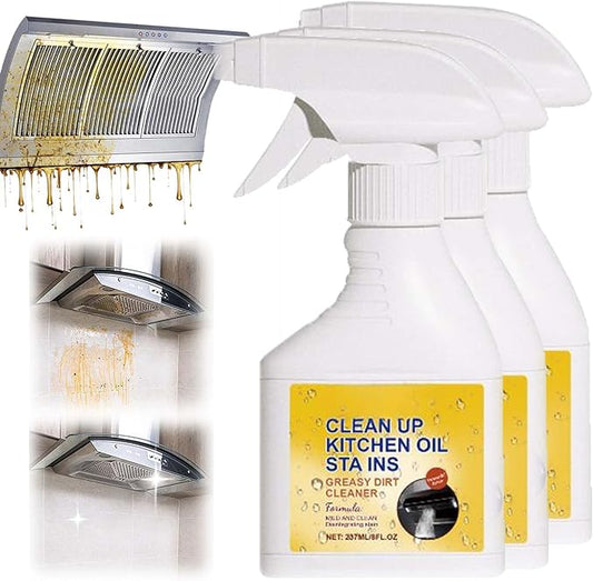 Kitchen Heavy Oil Cleaner Spray, 2026 New All Purpose Kitchens Heavy Oil Cleaning Agent, Multipurpose Kitchen Cleaner Spray for Countertops, Stovetop, Ovens and Appliances (3pcs)