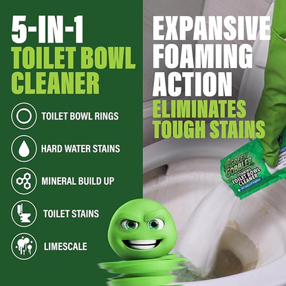 Green Gobbler 5-in-1 Foaming Toilet Bowl Cleaner + Pipe Build-up Remover, Enhanced Enzyme Formula, 2 Uses - Safe for Septic