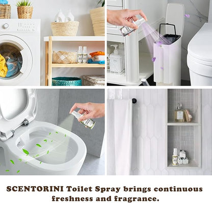 SCENTORINI Toilet Spray for Poo Odor Eliminator, Bathroom Odor Elimination Travel Size, 1 Lemon & 1 Lavender & 1 Mint, 1 oz Each, Air Freshener Spray for Poop, Home, Travel and Pockets