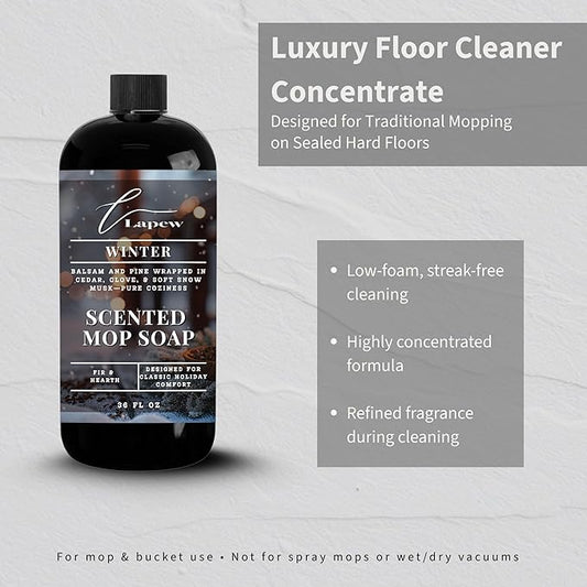 Lapew Winter Scented Mop Soap - Luxury Floor Cleaner Concentrate for Mopping Tile, Laminate, Vinyl & Hardwood | Streak-Free, Low-Foam | 36 oz