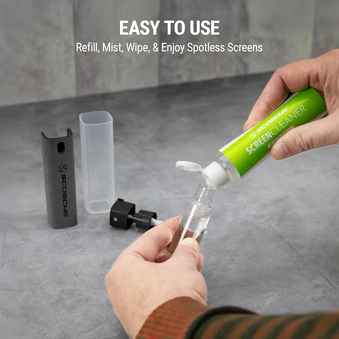Scosche SCOCLNR Refill Bottles for Streak-Free Electronic Screen Cleaner Spray and Wipe Cleaning Kit for TV, Computer, Phone, iPhone, iPad, Laptop, MacBook, Car Touchscreen, 3 Pack of Refills