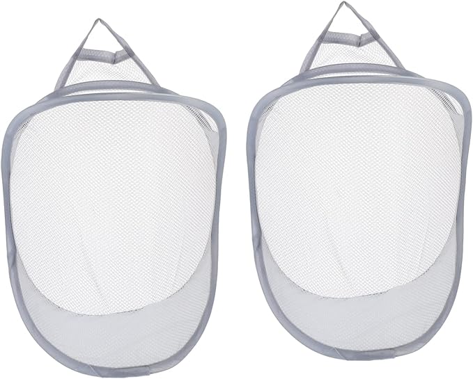 Outanaya 2pcs Folding Storage Basket for Laundry and Sundries Breathable Wall-mounted Organizer for Bedroom and Bathroom Convenient Design for Efficient Space Saving