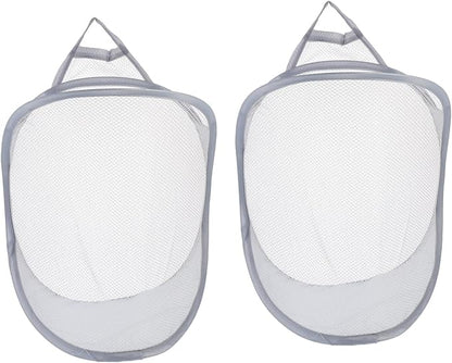Outanaya 2pcs Folding Storage Basket for Laundry and Sundries Breathable Wall-mounted Organizer for Bedroom and Bathroom Convenient Design for Efficient Space Saving