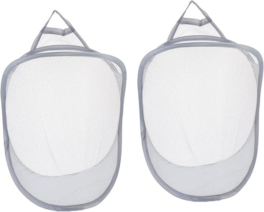 Outanaya 2pcs Folding Storage Basket for Laundry and Sundries Breathable Wall-mounted Organizer for Bedroom and Bathroom Convenient Design for Efficient Space Saving