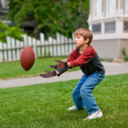 Youth Football Gloves Kids Silicone Grip Receiver Gloves with Super Stick Ability for Best Game Experience