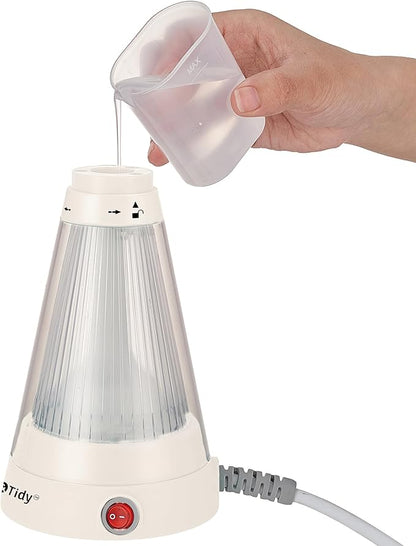 True & Tidy, Hand Held Garment Steamer with Stainless Steel Nozzle, Includes Fabric Brush and Water Cup, TS-20A (White)