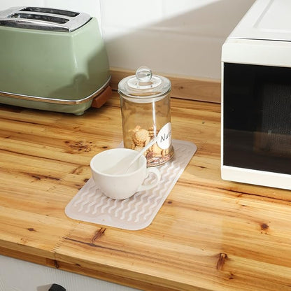 MicoYang Silicone Dish Drying Mat for Multiple Usage,Easy clean,Eco-friendly,Heat-resistant Silicone Mat for Kitchen Counter or Sink,Refrigerator or Drawer Liner Translucent S 12 inches x 6 inches