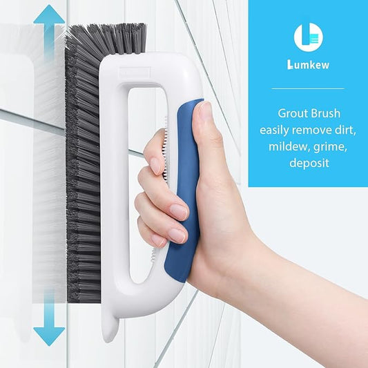 Grout Cleaner Brush for Floors Tile Corner, V Shape Stiff Scrubber Cleaning Bathroom Shower, Blue,1 Pcs