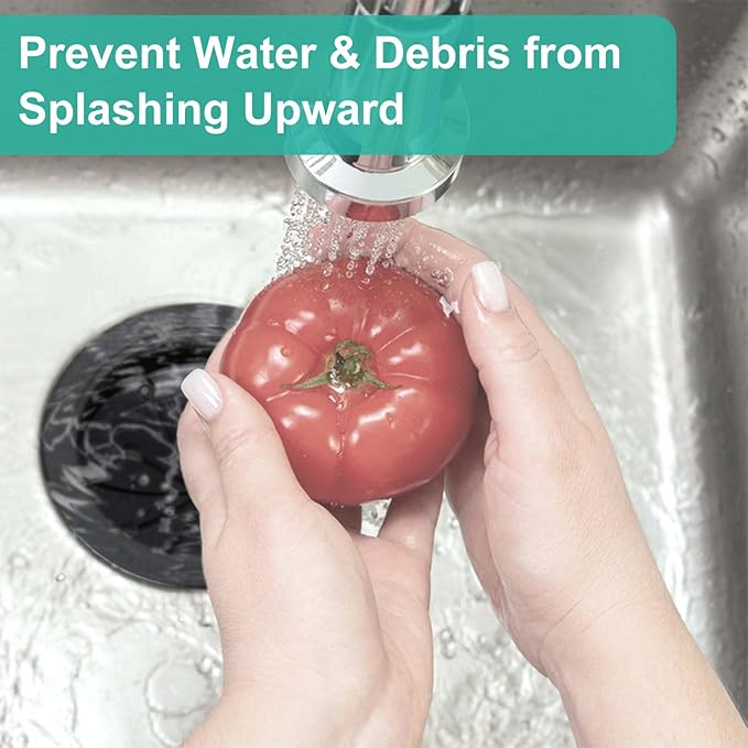 2pcs 3-3/8" Garbage Disposal Splash Guard, Quiet Garbage Guard Disposal Drain Cover Garbage Disposals Rubber Drain Plugs Sink Splash Guard Replacement (Style B)