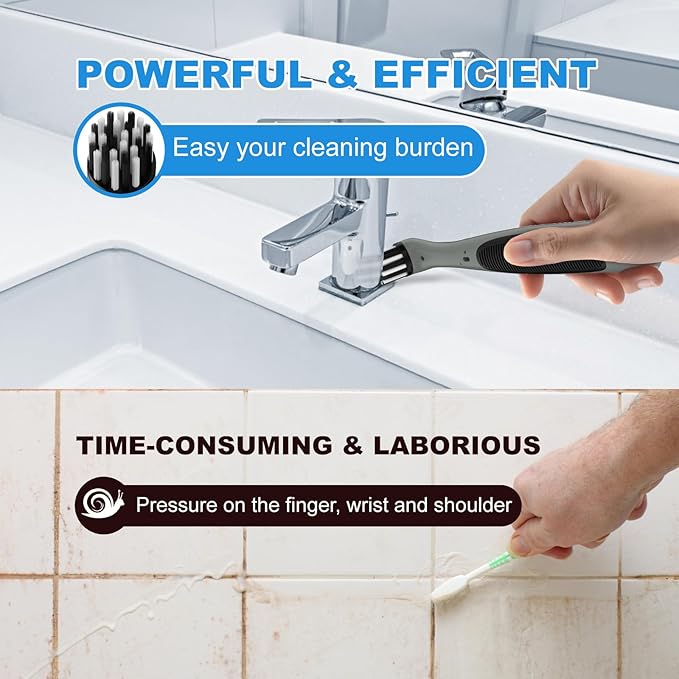 SOARING Rechargeable Electric Cleaning Brush with 4 in 1 Multiple Brush Heads,Indoor Household Cordless Motorized Brush for Bathroom Toilet Kitchen Tile Crevice (Gray & Black)