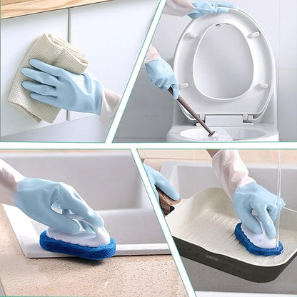 1 pair Reusable Household Gloves, Rubber Dishwashing gloves,Kitchen Cleaning, Working, Painting, Gardening, Pet Care