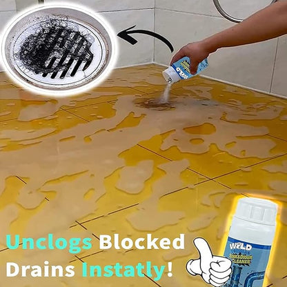 Powerful Sink and Drain Cleaner, Portable Powder Cleaning Tool for Kitchen Toilet Pipe, Unscented, Solid, Removes Clog, Eliminates Odor