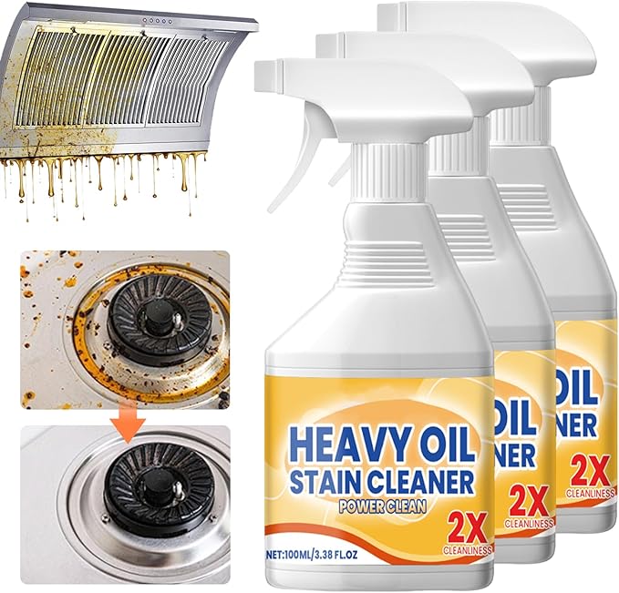 Kitchen Spray Cleaner and Degreaser,All Purpose Cleaner,Grease Remover, Oil-Dissolving Care and Cleaning Agent for Stove,Oven,Dishwasher,Appliances,3.38 Oz (3pcs)