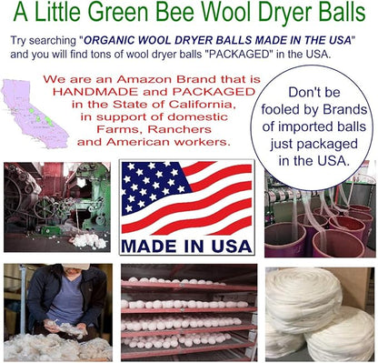 Handmade Wool Dryer Balls - Set of Four -Made in America Natural and Unscented