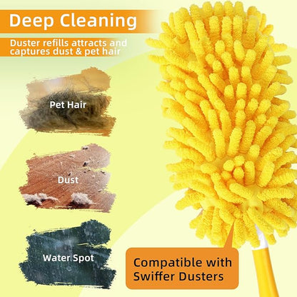8 Pack Reusable Duster Refill Compatible with Swiffer Hand Duster - 360 Heavy Duty Dusters Refills - Microfiber Ceiling Fan Duster for Swiffer Dusters Extended Handle (Handle is Not Included)