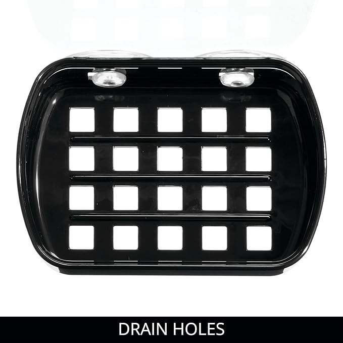 iDesign Suction Cup Soap Dish for Shower - Black