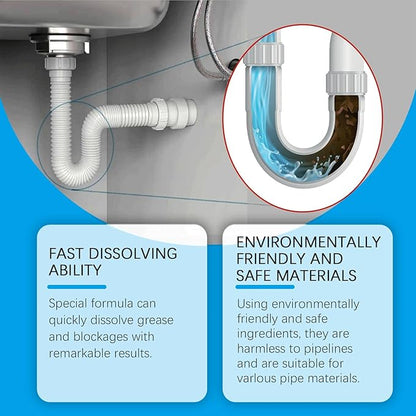 Strong Drain Effervescent Tablet for Kitchen & Bathroom Pipes - Quick-Dissolving Drain Clog Remover, Sink and Drains Cleaner, Deodorizer Remove Odor, For Kitchen, Bathroom Care (36PCS)