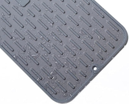To encounter Silicone Dish Drying Mat -Small 17.5" x 8" - Set of 2 Flexible Stemware Drying Mat, Heat Resistant Silicone Trivet, Countertop Mat, Dish Draining Mat, Sink Mat