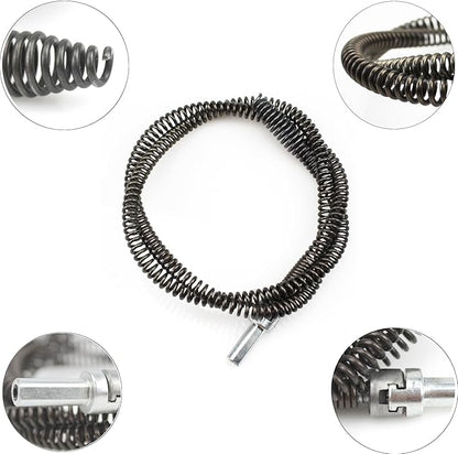 Amonk Drain Auger Cable 3.28Ft Clog Remover with Drill Connector 10mm Flexible Plumbing Snake Pipe Drain Cleaner for Kitchen, Bathroom and Shower Sink