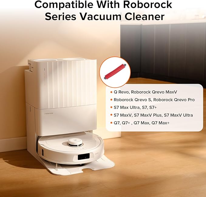 roborock Rubber Main Brush Replacement Q Revo Series, S7 Max Ultra, QV 35A, Q7 Series Robot Vacuum