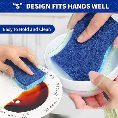 CELOX 24 Pack Non-Scratch Dish Sponge, Dual Sided Kitchen Sponges for Dishes, Long Lasting Dishwashing Household Cleaning Sponges for Kitchen, Easy to Dry and Reusable