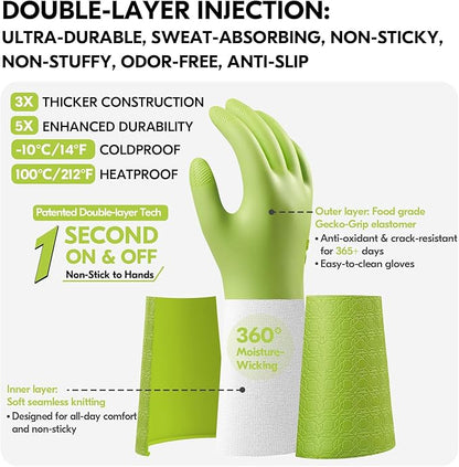 Vgo... Food Handling Gloves,Food Grade TPE,5X Durable for Meat Packing,Commercial Kitchens,Baking(TP1117)