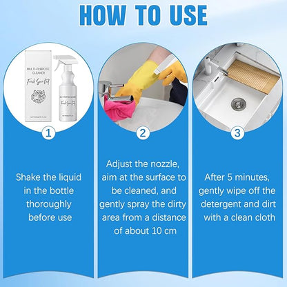 2Pcs R & W Multi Purpose Cleaner, Brazilian Waves Multi Purpose Cleaner,R and W Luxurious Scent, All-purpose Rinse-free Cleaning Spray,Multipurpose Bathroom Foam Cleaner