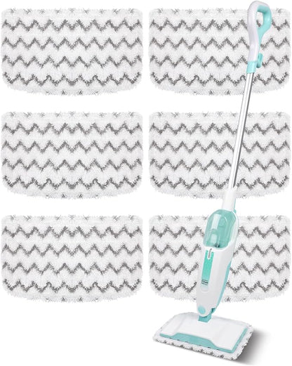 Steam Mop Replacement Pads Compatible with Shark S1000, S1000A, S1000C, S1000WM, 6 Pack Reusable Microfiber Mop Pads for Hardwood and Tile Floors, Ideal for Pet and Kid Friendly Homes
