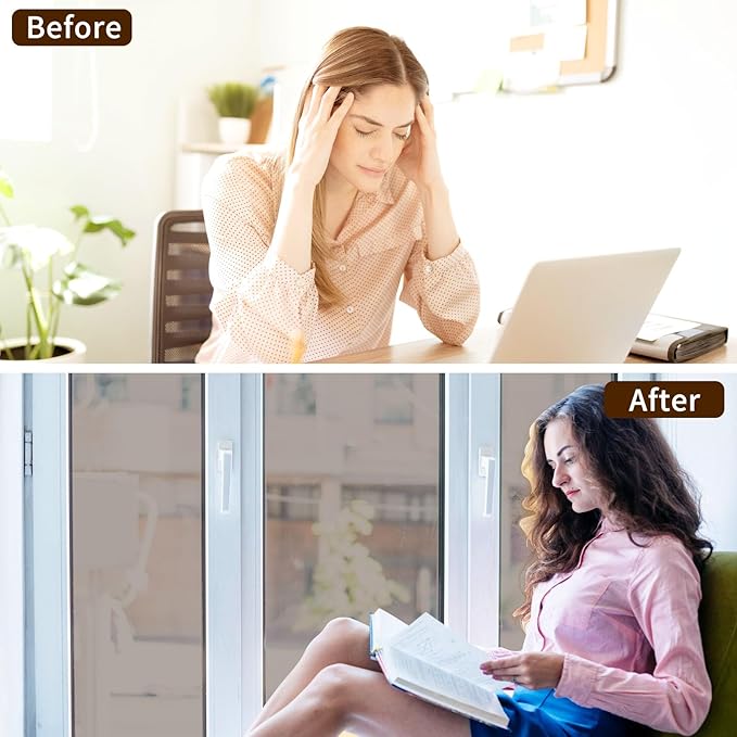 Window Privacy Film One Way Daytime Mirror Tint Treatments UV Heat Control Vinyl Stickers Sun Block Glass Paper Door Covering Reflective 35.4 Inch x 6.5 Feet Brown Silver