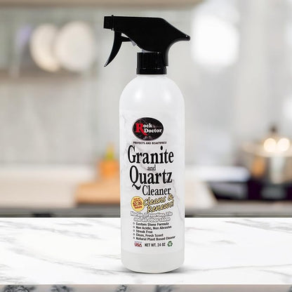 Rock Doctor Granite & Quartz Cleaner Spray 24 oz.Can, Cleans Tile, Marble, Kitchen Countertop, and Natural Stone Surfaces, Streak-Free Shine Pack of 2