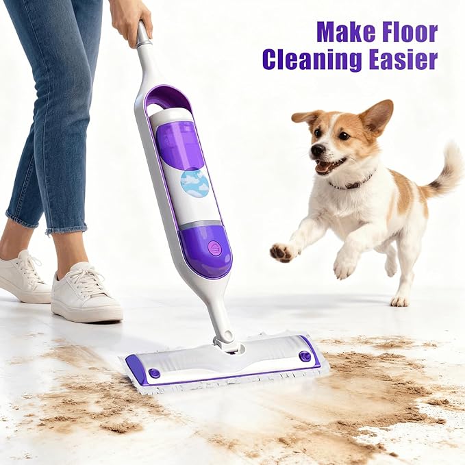 25 Pack Disposable Mopping Pads Refills for Swiffer PowerMop Multi-Surface & Wood Mops, Spray Clean Pads Replacement for Floor Cleaning（Purple Without Handle）