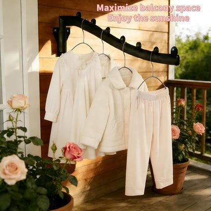 2pcs Swing Clothes Hanger Rack,Wall Mounted Clothes Rack,Heavy Duty Folding Drying Rack,Space Saving Clothes Hanger Organizer for Bathroom,Bedroom,Laundry Room