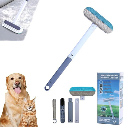 Pets Hair Remover,Pet-Dog-Cat-Hair-Remover-Couch,4 in 1 PetHair Removal Tool,Multifunctional HairRemoval Brush,4 in 1 Pet HairRemover for Couch,Long Handle,Removable,Reusable,for Carpets (1)