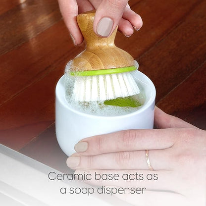 Full Circle Bubble Up Dish Brush, White (Pack of 6)