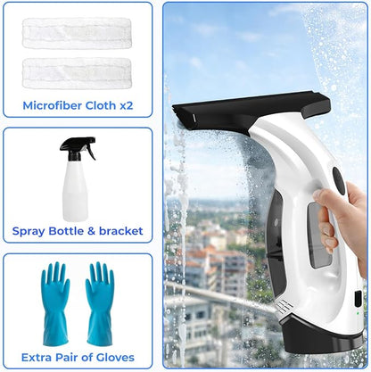 Window Vacuum Squeegee Cordless Electric Window Cleaner Tool 11 inches Window Cleaning Kit Shower Squeegee for Shower Doors, Mirrors, Car Windshields and Tiles