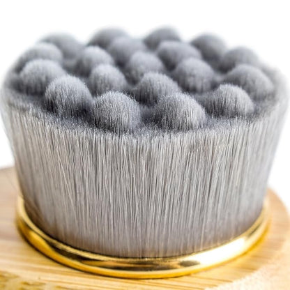 Rosette Bamboo Charcoal Fiber Face Brushes Soft Facial Cleanser Facial Skin Care Tool pore cleaner Exfoliate Brush Bamboo Handle (gray)