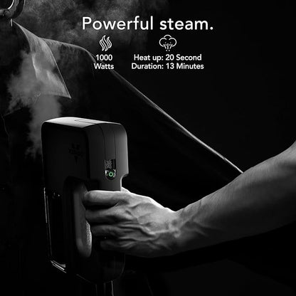 Vornado Passport Handheld Travel Garment Steamer with Integrated Hanger, 1000 Watts, 7.3 oz Tank, 13 Minutes Continuous Steam, 20 Second Heat-Up, Portable Clothes Steamer, Phantom