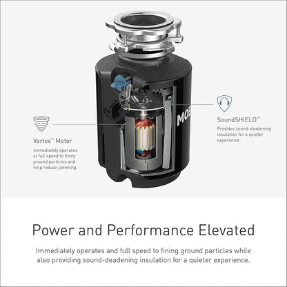 Moen Prep Series PRO 1/2 HP Continuous Feed Compact Garbage Disposal, Power Cord Included, GXP50C (Pack of 2)