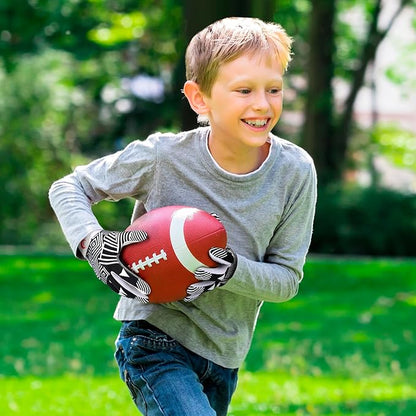 Youth Football Gloves Kids Silicone Grip Receiver Gloves with Super Stick Ability for Best Game Experience
