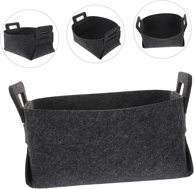 Sosoport Foldable Polyester Laundry Basket Hamper Sturdy Storage Bin for Clothes and Space Saving Dark Gray Organizer for Home and Nursery Use