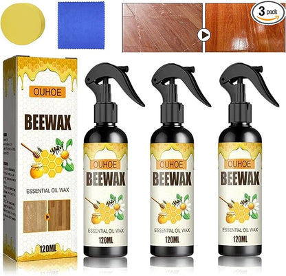 3 Pcs Natural Beeswax Care Spray & Restorer,Beeswax Wood Polish,For Living Room Kitchen And Wooden Furniture Floors.(360ML)