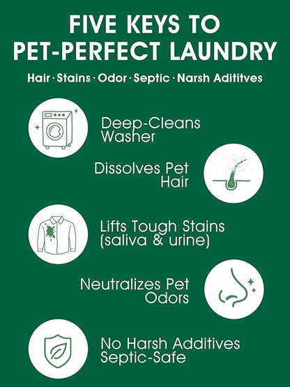 Pet Hair Remover for Laundry - Hair Dissolving Laundry Powder, Laundry Detergent & Stain Remover for Clothes, Dog Hair Remover, Cat Hair Remover, 96.7% Pet Hair Dissolving Rate, 2 Sachets