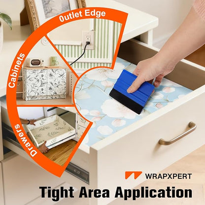 WRAPXPERT Wallpaper Tools, Wallpaper Kit for Peel and Stick Wall Paper Applying, Smoothing Tool Kit for Applying Adhesive Backsplash Tile, Window Film Installation, for Bathroom/Bedroom/Kitchen