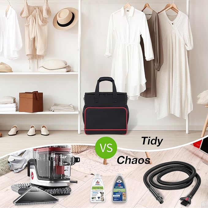 Storage Bag Compatible with Bissell Carpet Cleaner Machine 2458/3624/3682/Hoover Carpet Cleaner FH14050, Carrying Case for Bissell Upholstery Cleaner Portable Steam Cleaner Storage Bag, Case Only