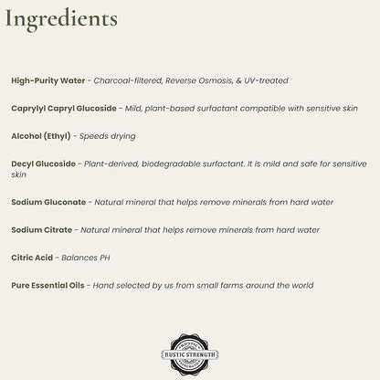 Rustic Strength Lots of Purpose Spray Cleaner, Bergamot & Cypress, Multi-Surface, pH Balanced, Non-Toxic, Biodegradable, 16 oz
